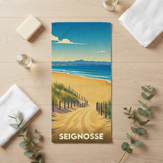 Serviette de bain 30 cm x 60 cm souvenir de Seignosse