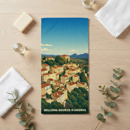 Serviette de bain 30 cm x 60 cm souvenir de Seillons-Source-d'Argens