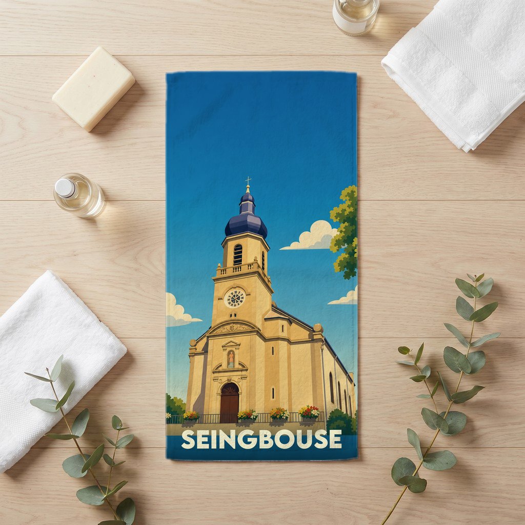 Serviette de bain 30 cm x 60 cm souvenir de Seingbouse