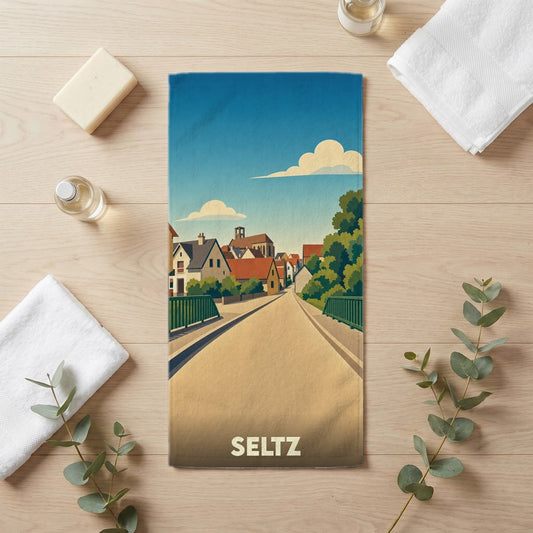 Serviette de bain 30 cm x 60 cm souvenir de Seltz
