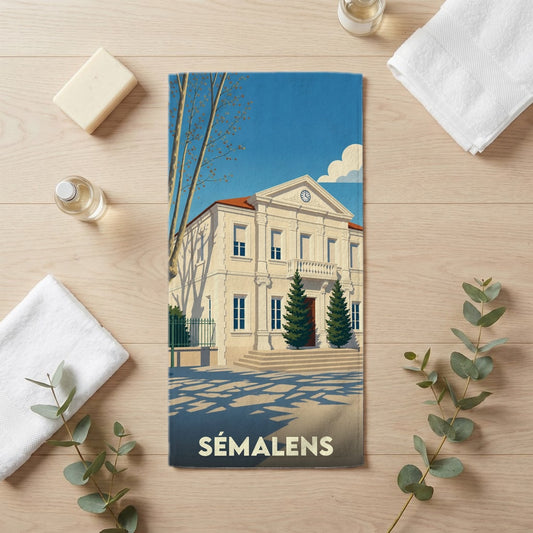 Serviette de bain 30 cm x 60 cm souvenir de Sémalens