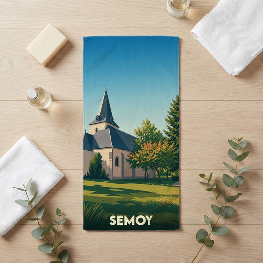 Serviette de bain 30 cm x 60 cm souvenir de Semoy