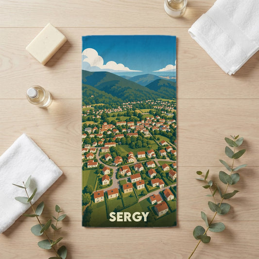 Serviette de bain 30 cm x 60 cm souvenir de Sergy