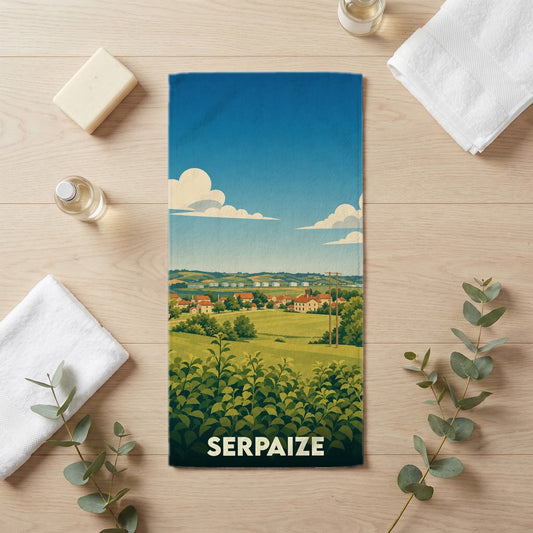 Serviette de bain 30 cm x 60 cm souvenir de Serpaize