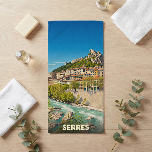 Serviette de bain 30 cm x 60 cm souvenir de Serres