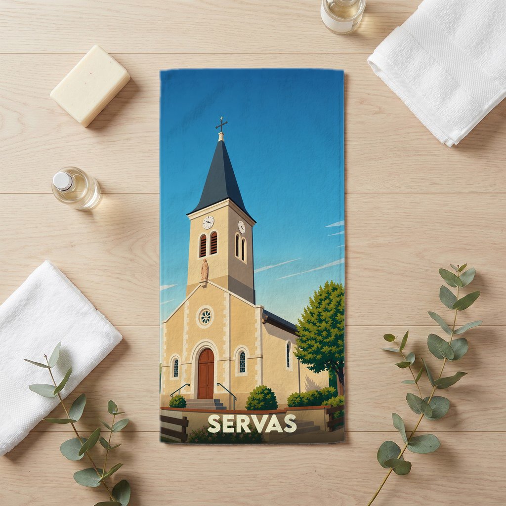 Serviette de bain 30 cm x 60 cm souvenir de Servas