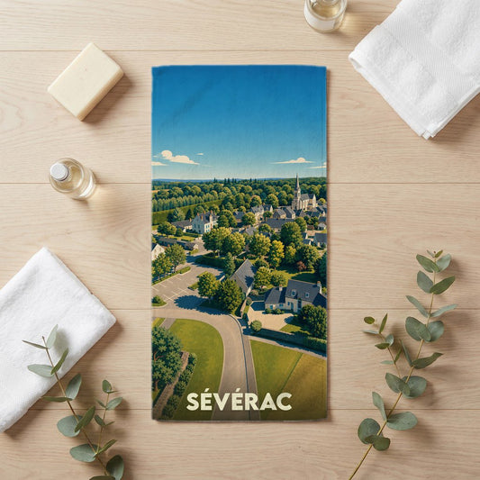 Serviette de bain 30 cm x 60 cm souvenir de Sévérac