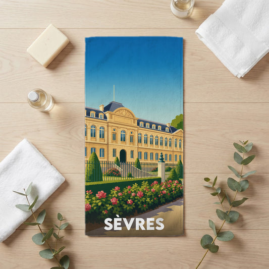 Serviette de bain 30 cm x 60 cm souvenir de Sèvres