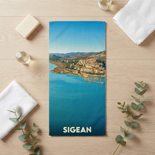 Serviette de bain 30 cm x 60 cm souvenir de Sigean