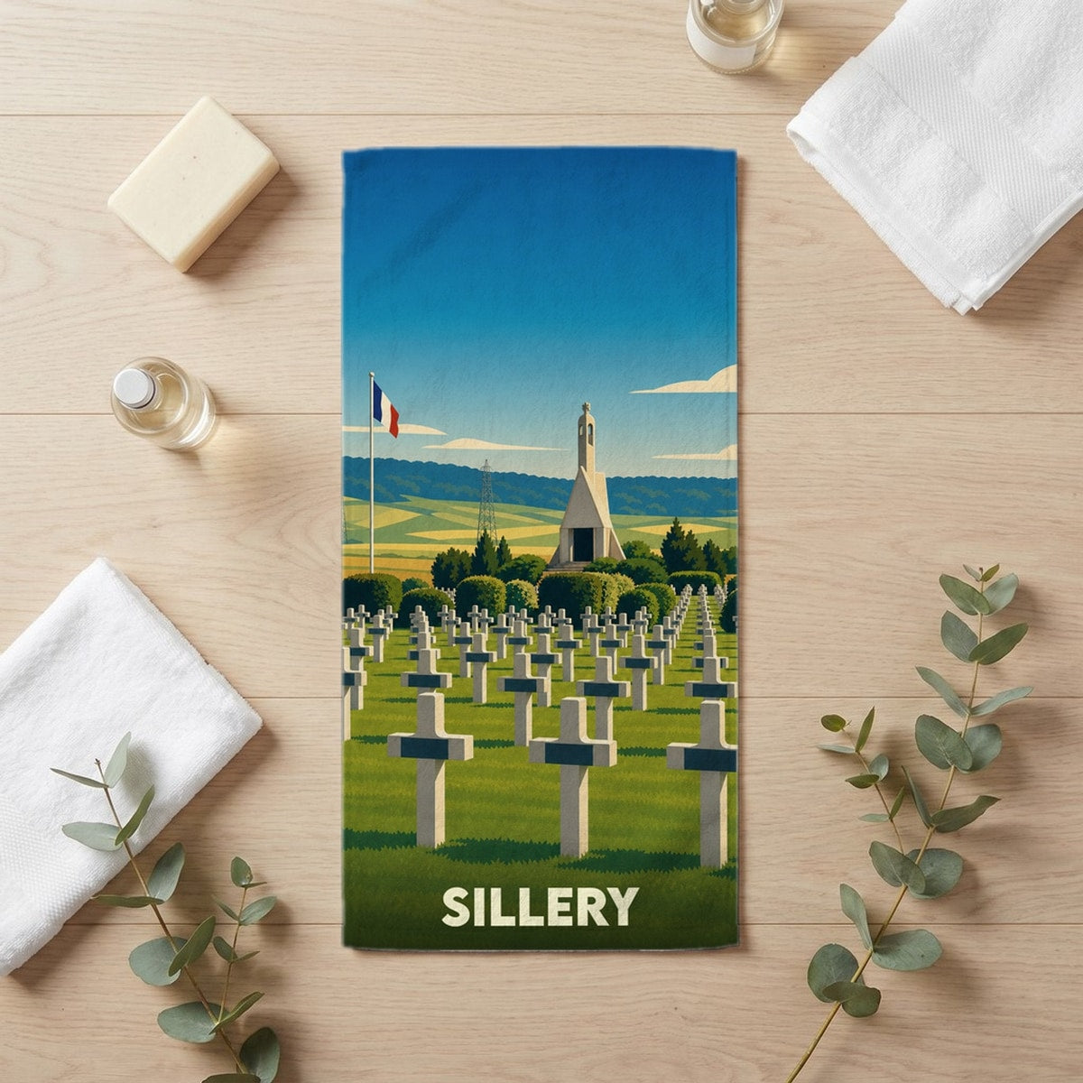 Serviette de bain 30 cm x 60 cm souvenir de Sillery