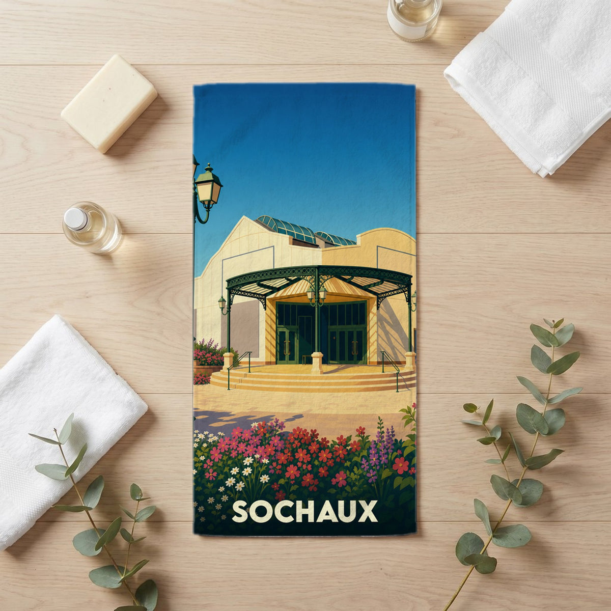 Serviette de bain 30 cm x 60 cm souvenir de Sochaux