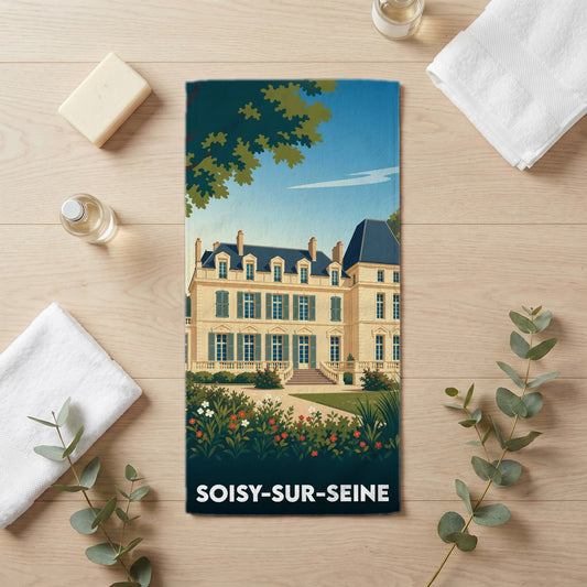 Serviette de bain 30 cm x 60 cm souvenir de Soisy-sur-Seine