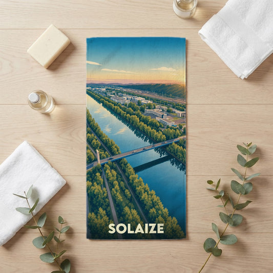 Serviette de bain 30 cm x 60 cm souvenir de Solaize