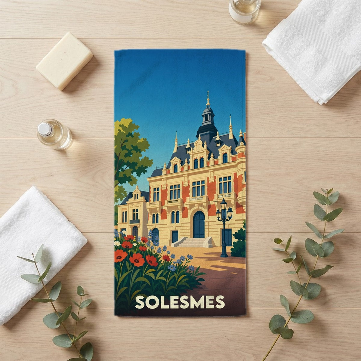 Serviette de bain 30 cm x 60 cm souvenir de Solesmes