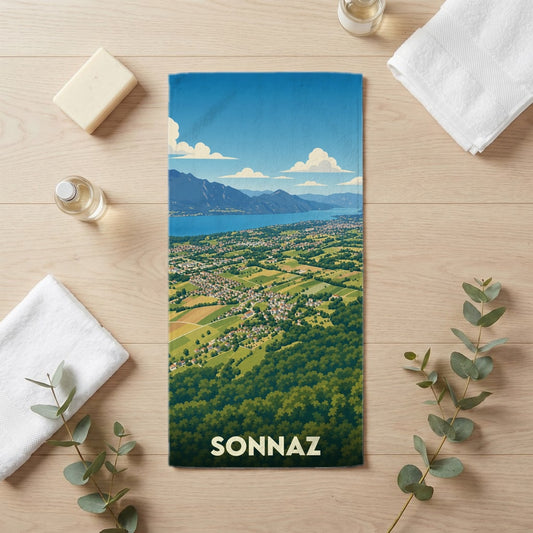 Serviette de bain 30 cm x 60 cm souvenir de Sonnaz