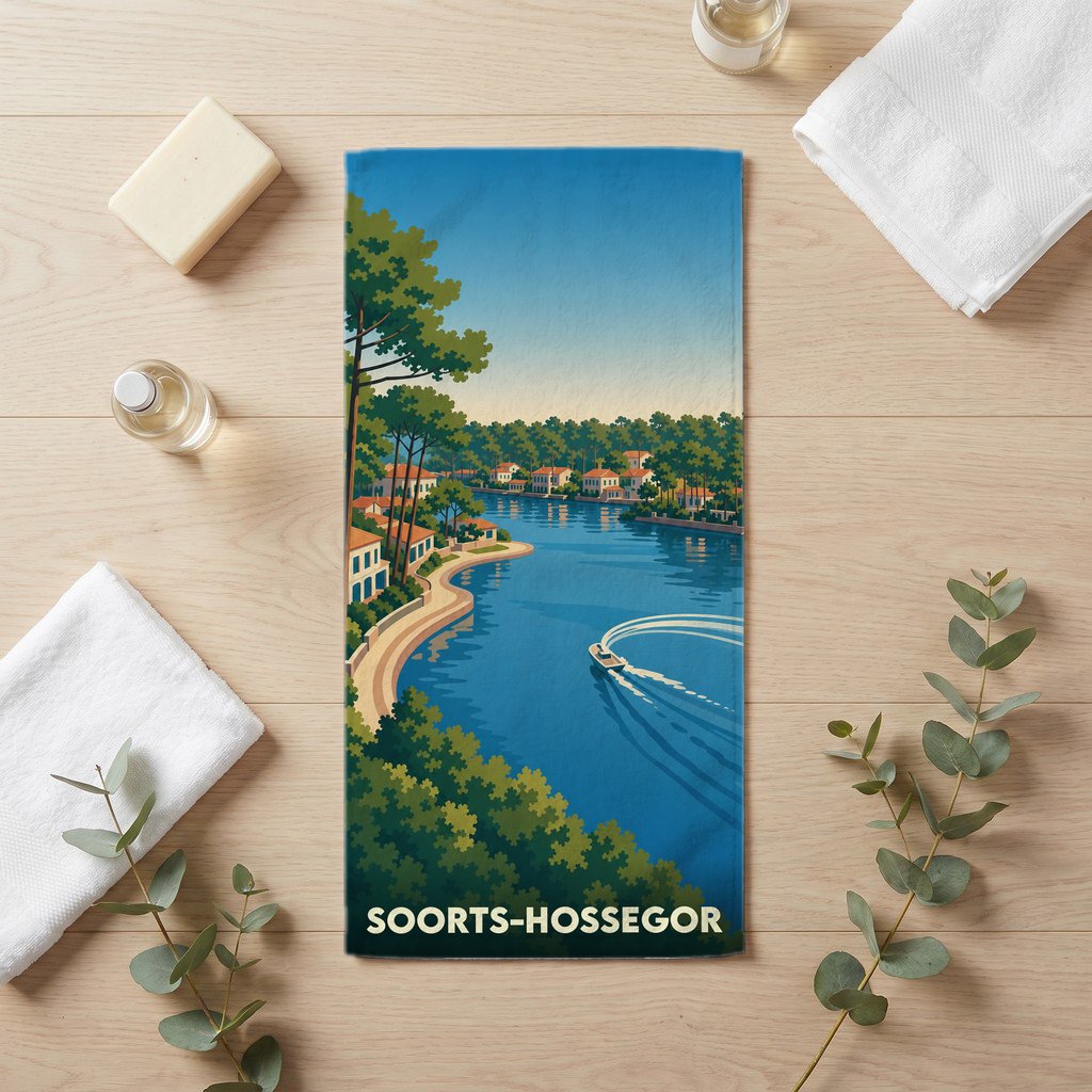Serviette de bain 30 cm x 60 cm souvenir de Soorts-Hossegor