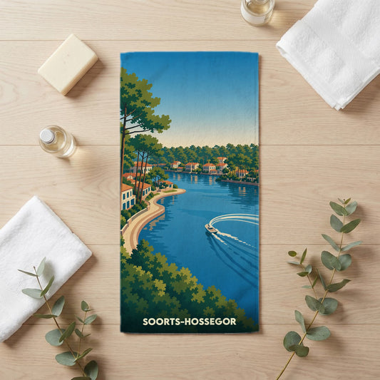 Serviette de bain 30 cm x 60 cm souvenir de Soorts-Hossegor