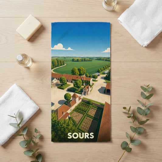 Serviette de bain 30 cm x 60 cm souvenir de Sours
