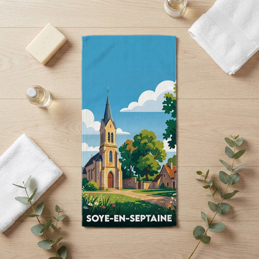 Serviette de bain 30 cm x 60 cm souvenir de Soye-en-Septaine
