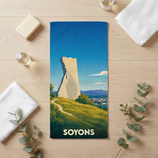 Serviette de bain 30 cm x 60 cm souvenir de Soyons