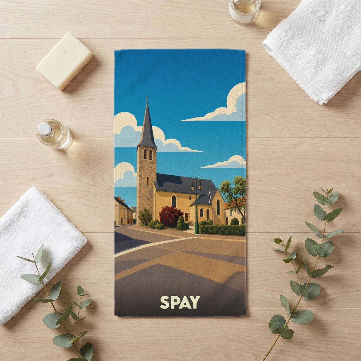 Serviette de bain 30 cm x 60 cm souvenir de Spay