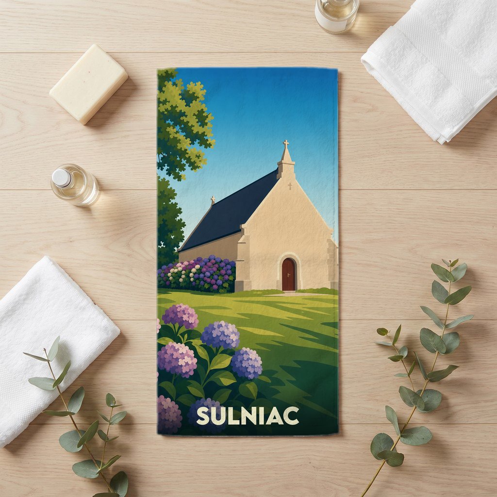 Serviette de bain 30 cm x 60 cm souvenir de Sulniac
