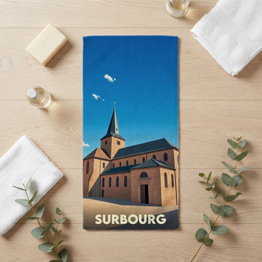 Serviette de bain 30 cm x 60 cm souvenir de Surbourg