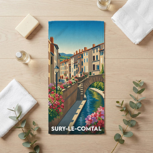 Serviette de bain 30 cm x 60 cm souvenir de Sury-le-Comtal