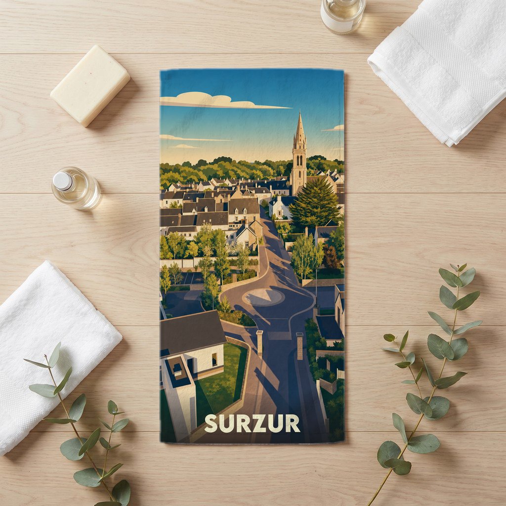 Serviette de bain 30 cm x 60 cm souvenir de Surzur