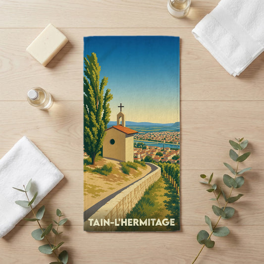 Serviette de bain 30 cm x 60 cm souvenir de Tain-l'Hermitage