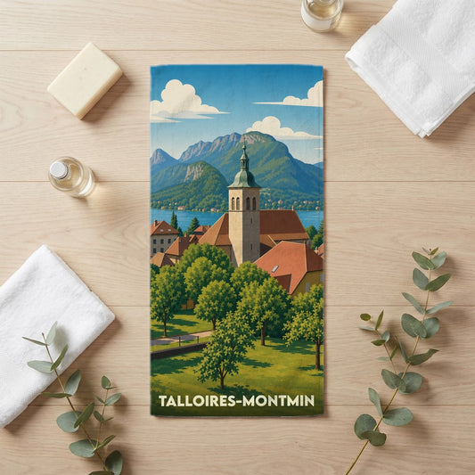 Serviette de bain 30 cm x 60 cm souvenir de Talloires-Montmin
