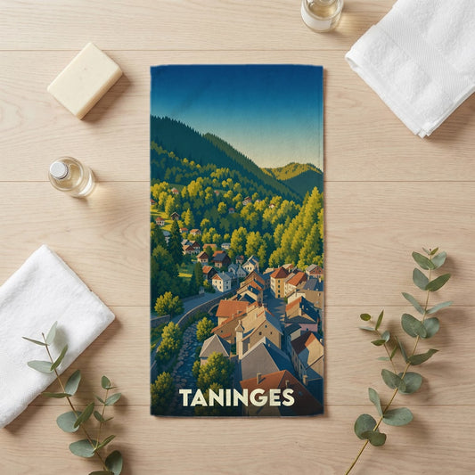 Serviette de bain 30 cm x 60 cm souvenir de Taninges