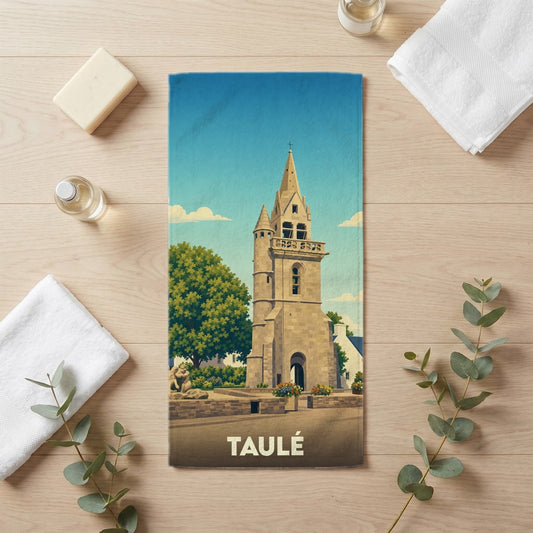 Serviette de bain 30 cm x 60 cm souvenir de Taulé