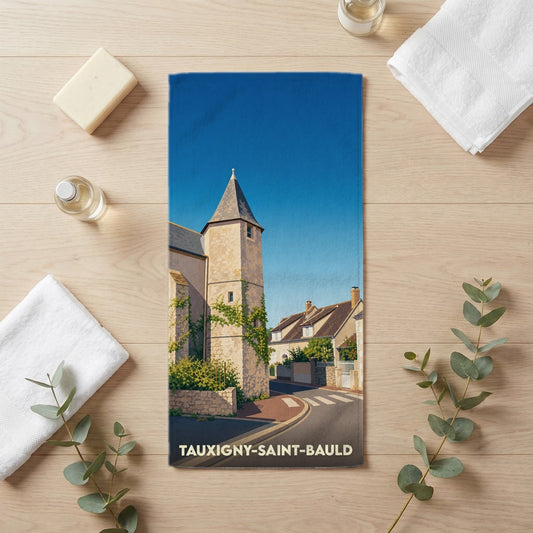 Serviette de bain 30 cm x 60 cm souvenir de Tauxigny-Saint-Bauld