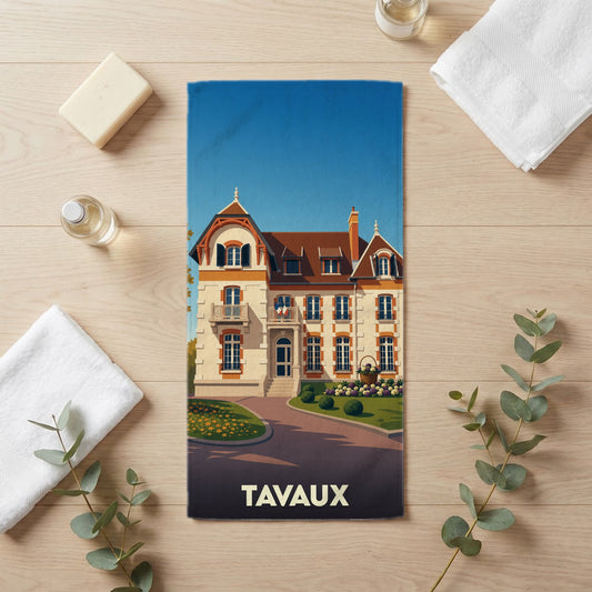 Serviette de bain 30 cm x 60 cm souvenir de Tavaux