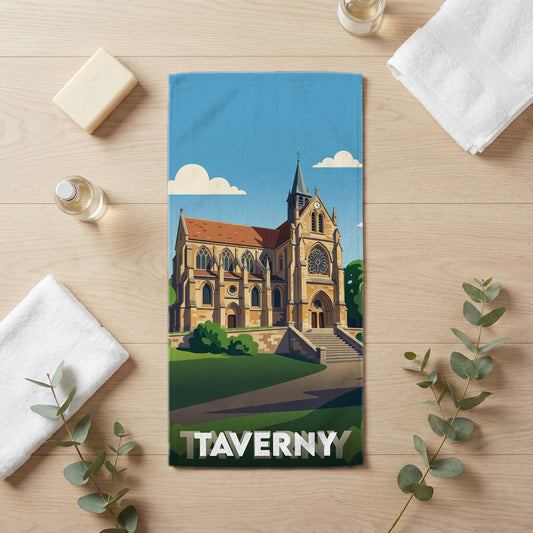 Serviette de bain 30 cm x 60 cm souvenir de Taverny