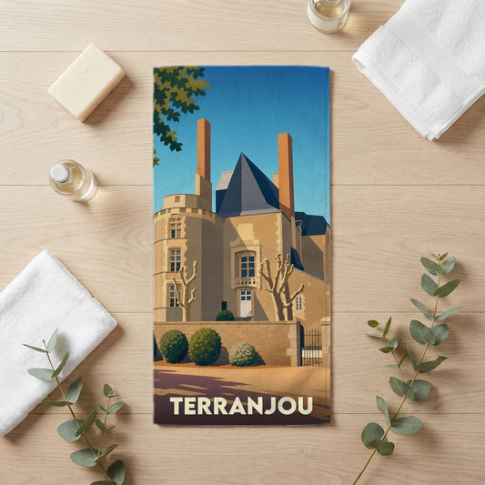 Serviette de bain 30 cm x 60 cm souvenir de Terranjou