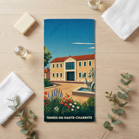 Serviette de bain 30 cm x 60 cm souvenir de Terres-de-Haute-Charente