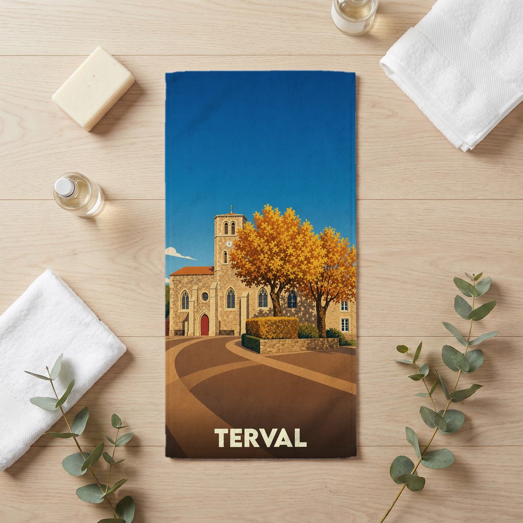 Serviette de bain 30 cm x 60 cm souvenir de Terval