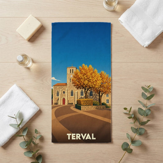 Serviette de bain 30 cm x 60 cm souvenir de Terval