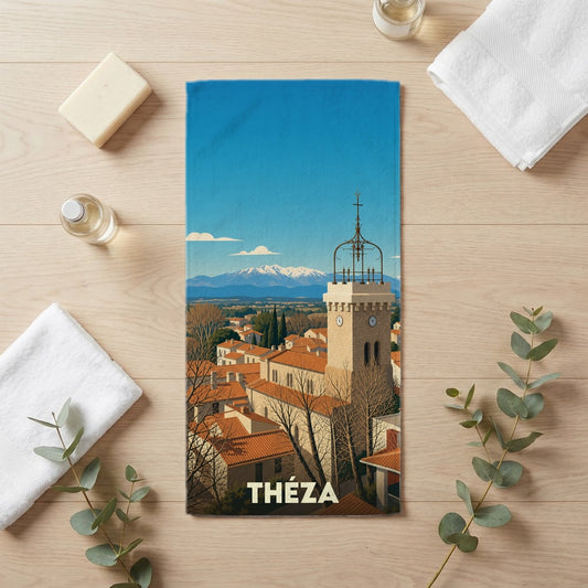 Serviette de bain 30 cm x 60 cm souvenir de Théza