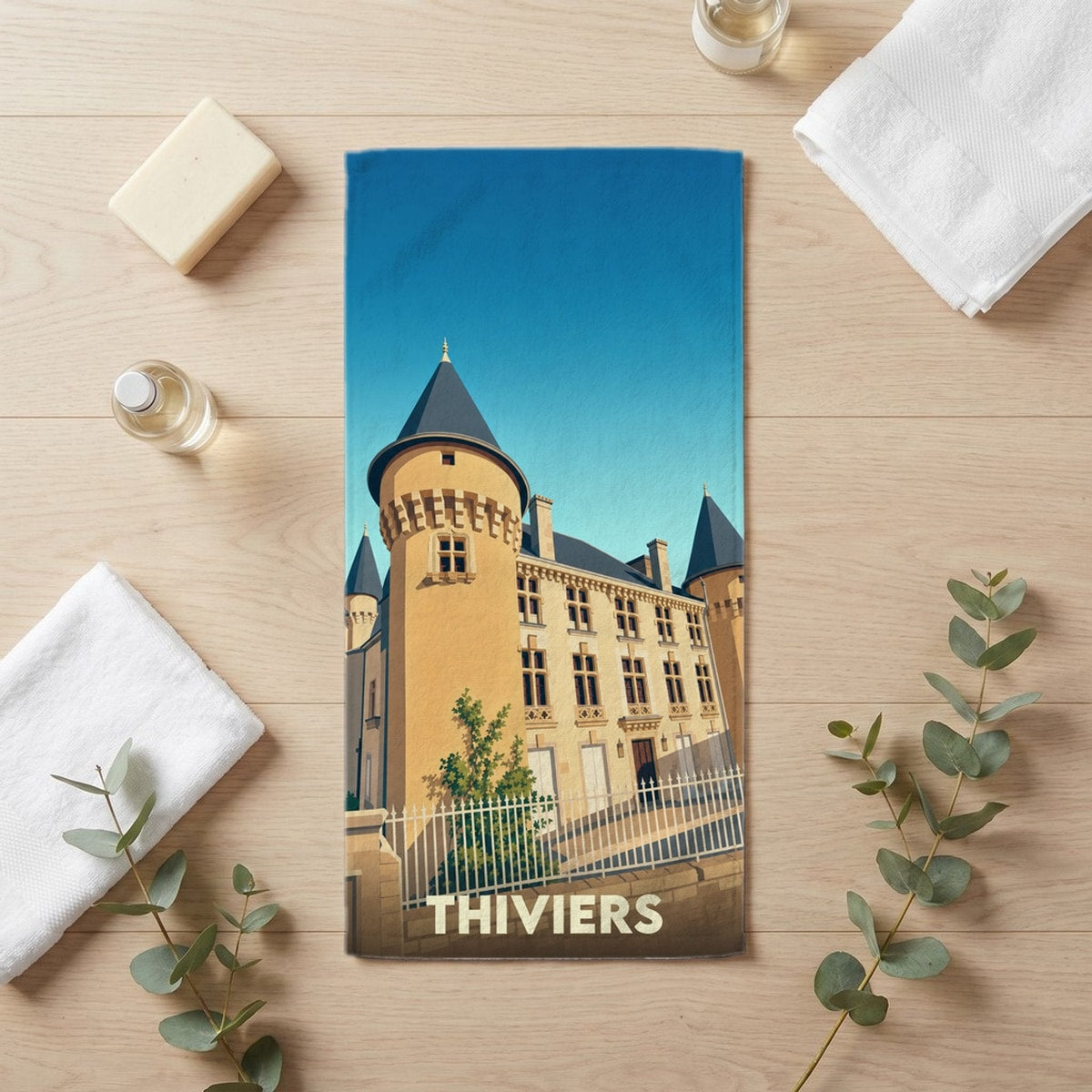 Serviette de bain 30 cm x 60 cm souvenir de Thiviers