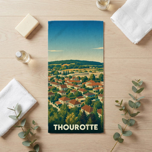Serviette de bain 30 cm x 60 cm souvenir de Thourotte