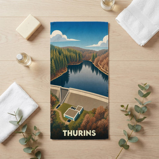 Serviette de bain 30 cm x 60 cm souvenir de Thurins