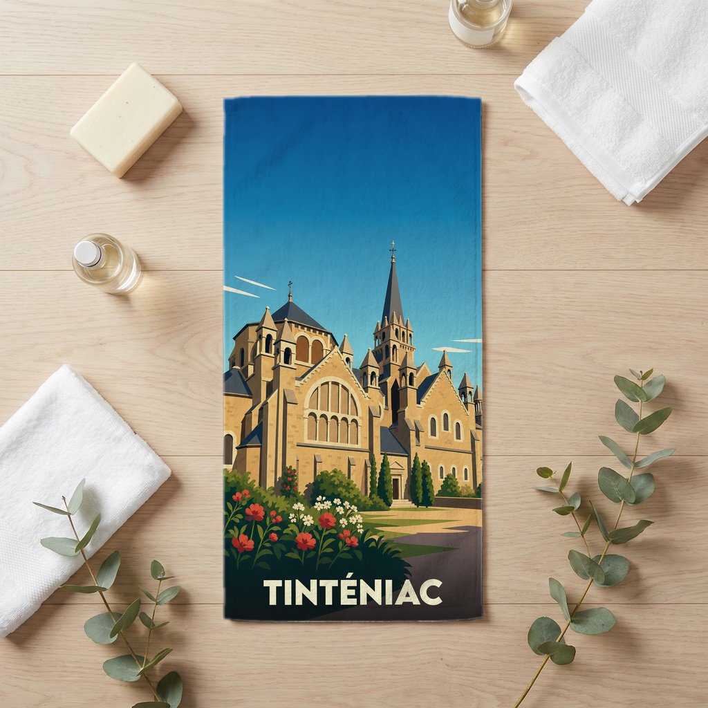 Serviette de bain 30 cm x 60 cm souvenir de Tinténiac
