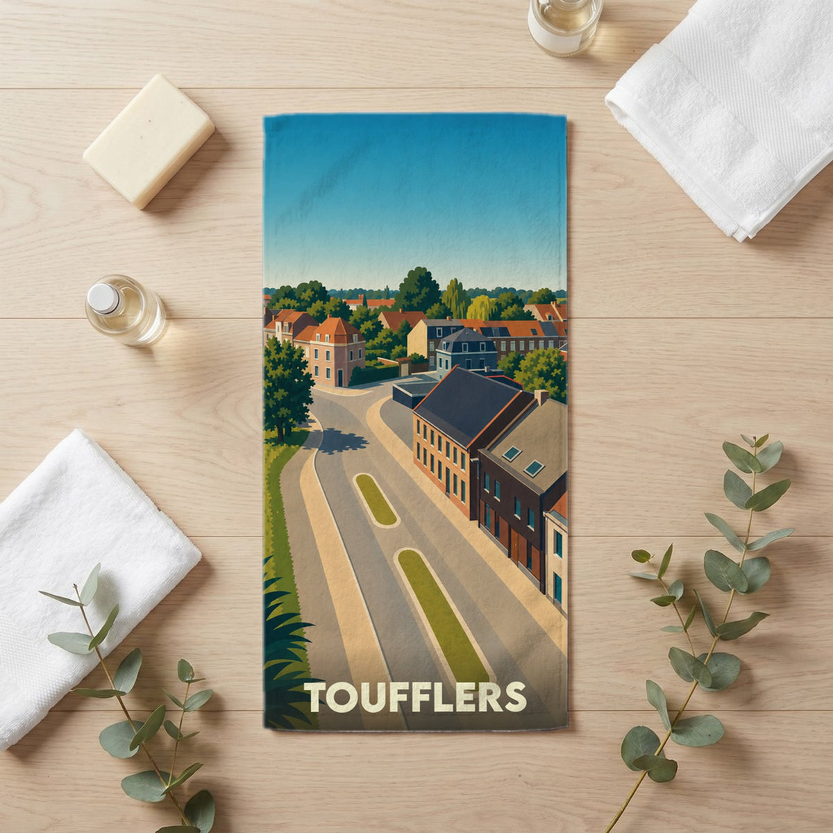 Serviette de bain 30 cm x 60 cm souvenir de Toufflers