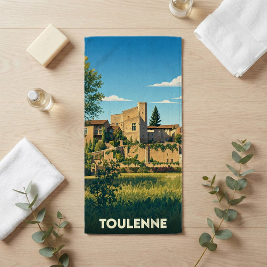 Serviette de bain 30 cm x 60 cm souvenir de Toulenne