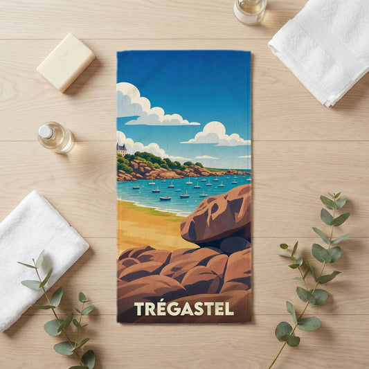 Serviette de bain 30 cm x 60 cm souvenir de Trégastel