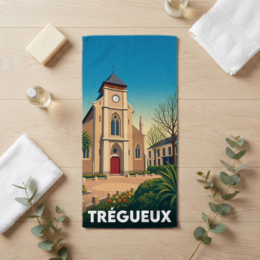 Serviette de bain 30 cm x 60 cm souvenir de Trégueux