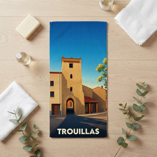 Serviette de bain 30 cm x 60 cm souvenir de Trouillas